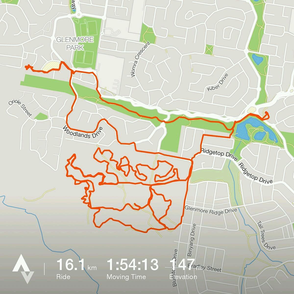 Glenmore park nature reserve Mountain Bike Trail in Penrith, New South