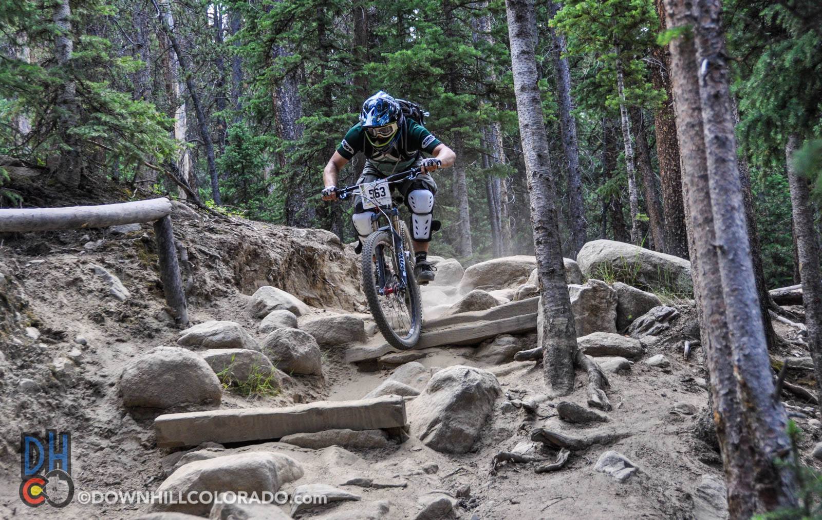 Yours Truly dropping into Wild Thing. Photo: Lauren Forcey, DownhillColorado.com.
