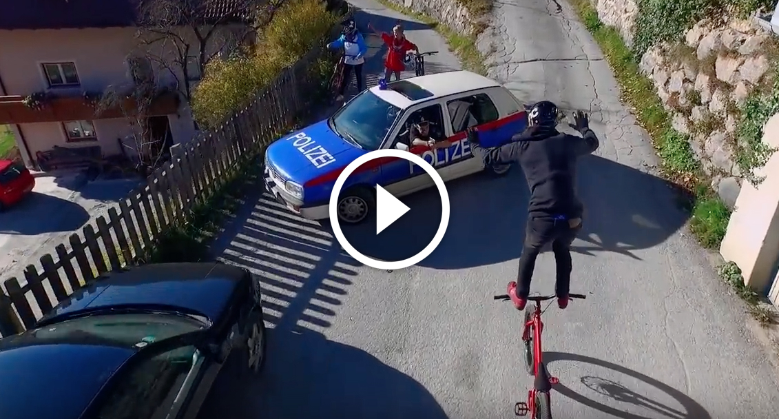 cop downhill biking