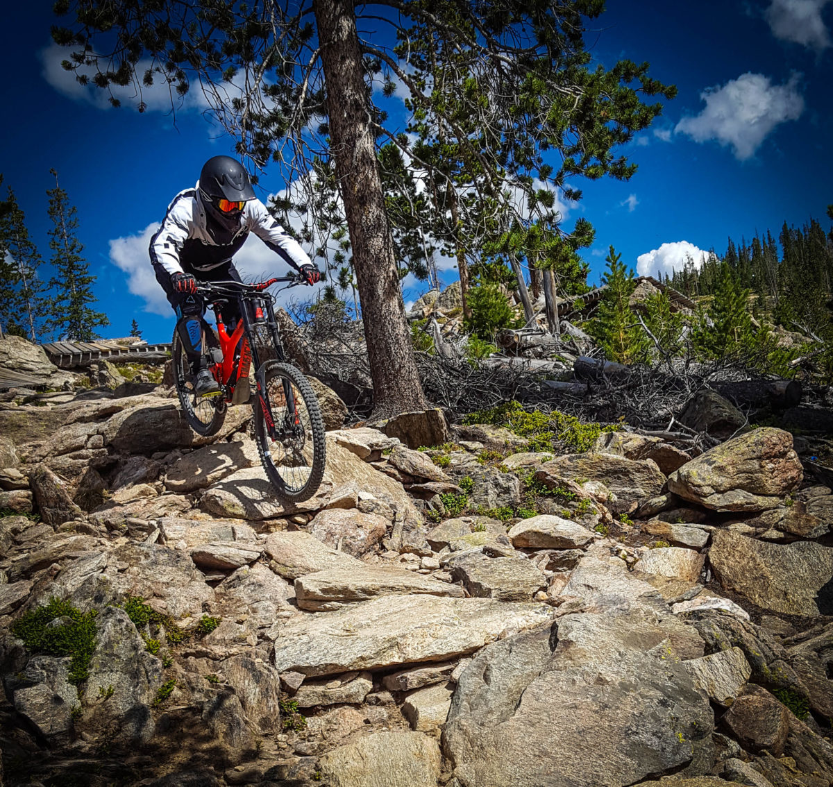 riding a bike downhill