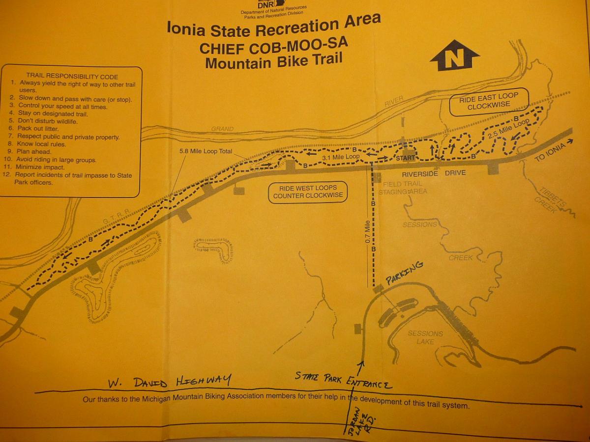 Chief Cobmoosa Mountain Bike Trail in Ionia, Michigan