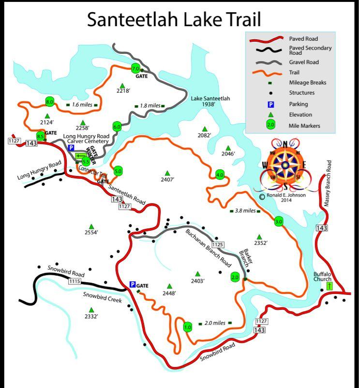 Santeetlah Lake Trail Mountain Bike Trail in Robbinsville, North Carolina