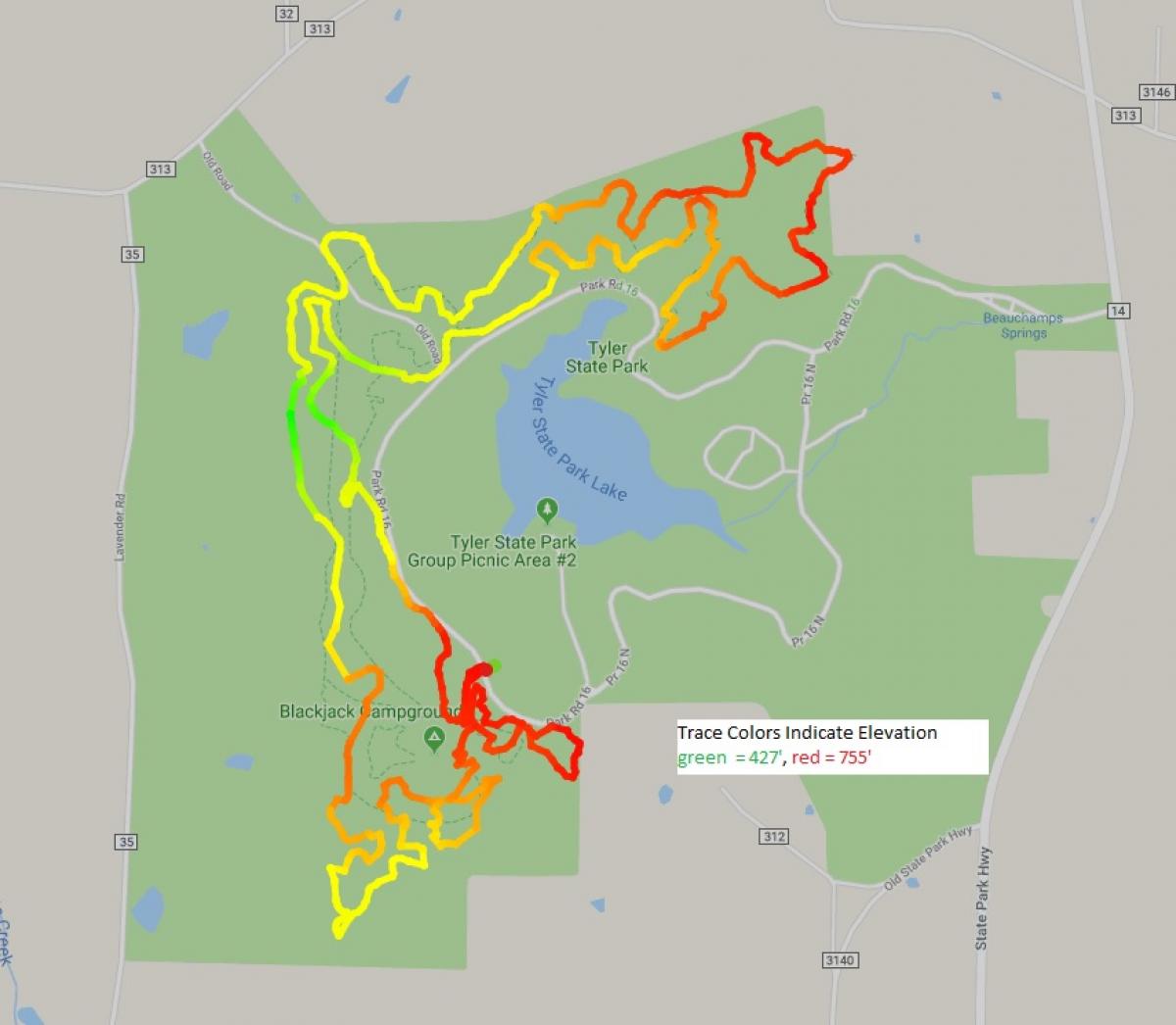 Tyler State Park Trail Map - TylerStateParkMTBTrail 