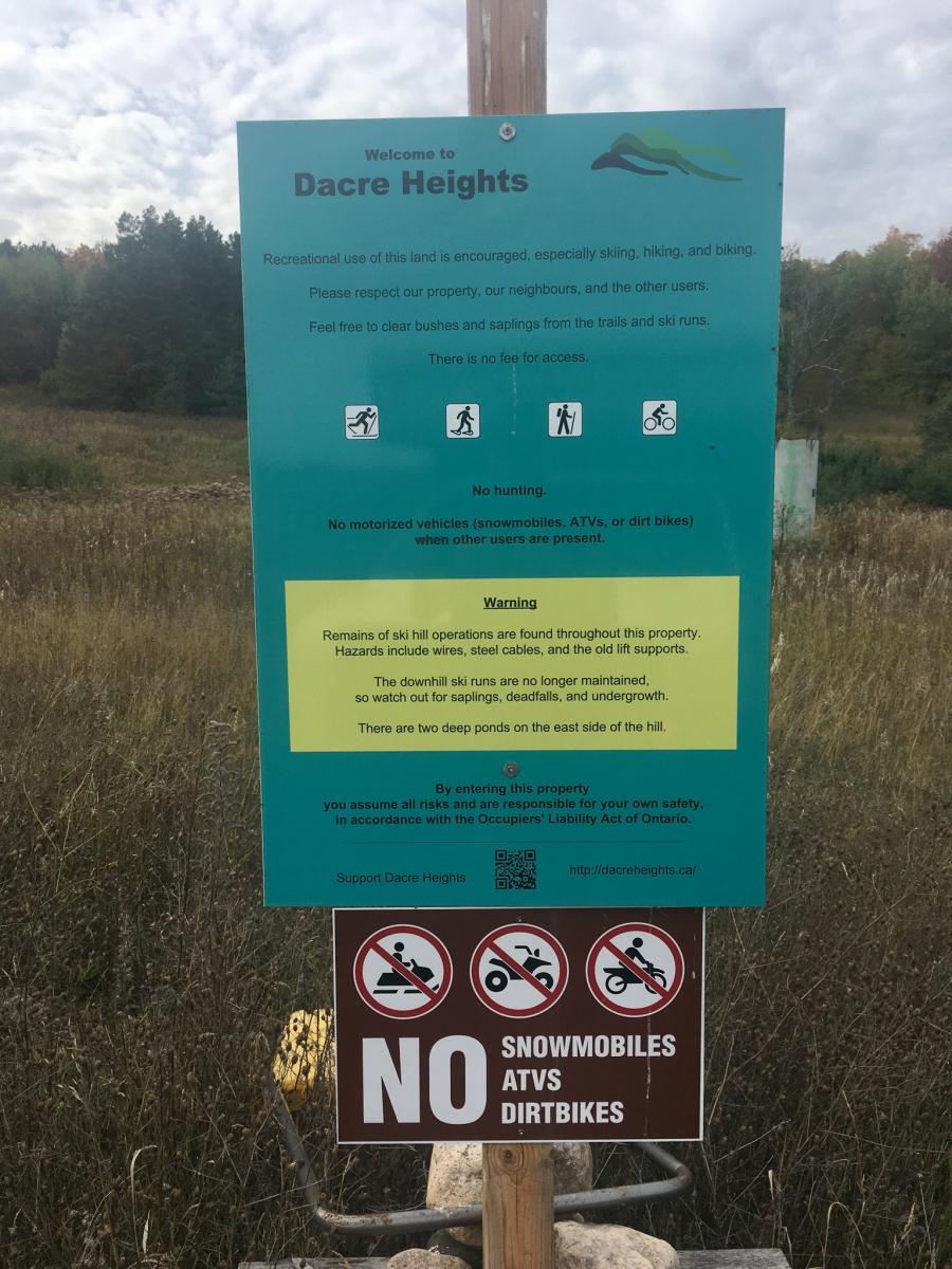 Dacre Heights Mountain Bike Trail in Dacre, Ontario