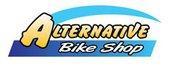 Logo for Alternative Bike Shop, featuring the word "Alternative" in bold, stylized lettering with a wave design and the text "Bike Shop" below it.