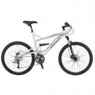 Airborne Zeppelin Elite: A white and silver mountain bike with disc brakes and knobby tires, showcasing a modern design suitable for off-road riding.