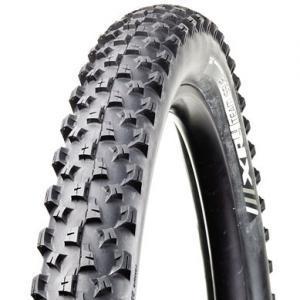 Bontrager XR4 TLR: Close-up view of a mountain bike tire, showcasing its deep tread pattern designed for traction on rugged terrain. The tire displays a sturdy, black rubber exterior with various protruding knobs for better grip during off-road cycling.