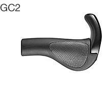 Ergon GC2: A black bicycle handlebar grip featuring an ergonomic design with a textured surface for enhanced grip.