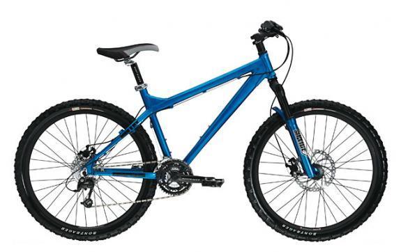 Gary Fisher Mullet: A blue mountain bike with a sturdy frame, wide tires, and front suspension, positioned against a plain background.