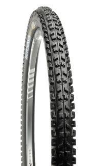 Hutchinson Barracuda Air Light: A close-up view of a mountain bike tire with an aggressive tread pattern, showcasing its durability and suitability for rough terrain. The tire is positioned vertically, highlighting its design and grip features.