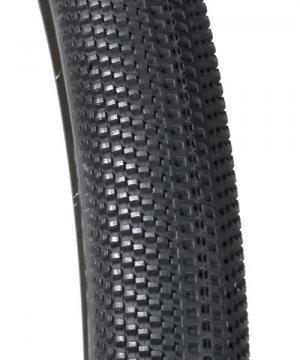 ITS MK2: Close-up image of a black bicycle tire, showing detailed tread patterns and texture.