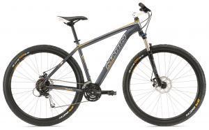 Marin Bolinas Ridge 29er: A modern mountain bike featuring a sleek gray frame, wide tires, and disc brakes, designed for off-road biking. The bike has a front suspension fork and is equipped with multiple gears for versatile terrain handling.