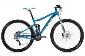 Marin Rift Zone 29er: A blue mountain bike with dual suspension, featuring wide tires and disc brakes, displayed on a white background.