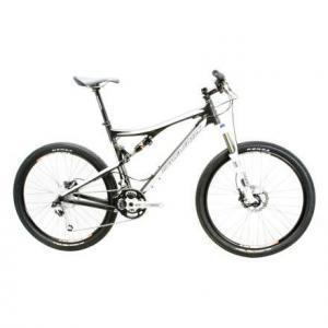 Santa Cruz Blur XC Carbon: Mountain bike with a sleek black and silver design, featuring dual suspension, wide tires, and a prominent front fork. The bike is positioned against a plain background.