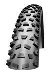 Schwalbe Fat Albert: Alt tag: "Close-up view of a black bicycle tire with an aggressive tread pattern designed for off-road terrain."