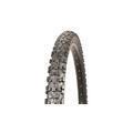 Kenda Kinetics: A close-up view of a mountain bike tire with a rugged tread pattern designed for off-road terrain.