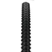 WTB Bronson 2.3: A close-up view of a black bicycle tire with a knobby tread pattern, designed for off-road or mountain biking. The tire is shown vertically, emphasizing its length and tread details.