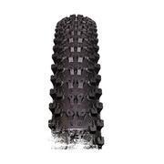 WTB Bronson 2.3: A close-up view of a black bicycle tire, featuring rugged treads designed for traction on various surfaces. The tire is upright, showcasing its textured pattern and durable construction.