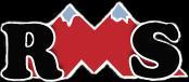Logo featuring stylized mountains in red and blue with the letters "RMS" in black on either side.