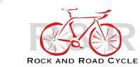 A simplified illustration of a bicycle in red, accompanied by the text "Rock and Road Cycle" below it. The background is white.