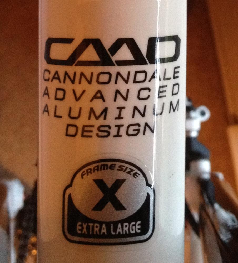 Cannondale Jekyll: Image of a bicycle frame showcasing the Cannondale logo and the text "Cannondale Advanced Aluminum Design." A label below indicates the frame size as "X" for extra large.