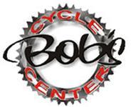 Logo of Bob's Cycle Center featuring a stylized text of "Bob's" in black and the word "Cycle Center" in red, surrounded by a gear shape.