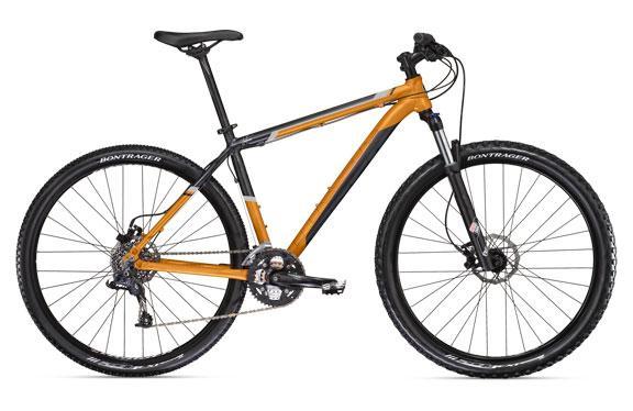 Gary Fisher Cobia: Mountain bike with an orange and black frame, featuring a front suspension, disc brakes, and rugged tires suitable for off-road terrains.