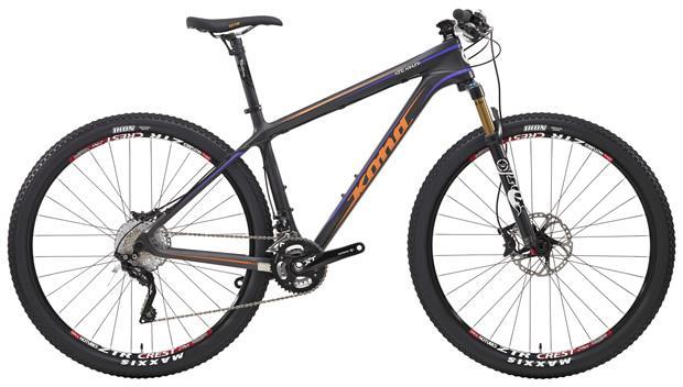 Kona King Kahuna: A high-performance mountain bike featuring a sleek black and orange design, equipped with front suspension, disc brakes, and wide tires for enhanced traction and stability on rough terrains.