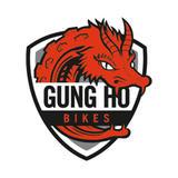 Logo of Gung Ho Bikes featuring a stylized red dragon design on a shield background with the brand name "Gung Ho Bikes" displayed below.
