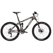 Trek Fuel EX 9: A modern mountain bike with a black and silver frame, featuring front suspension, disc brakes, and knobby tires for off-road riding.
