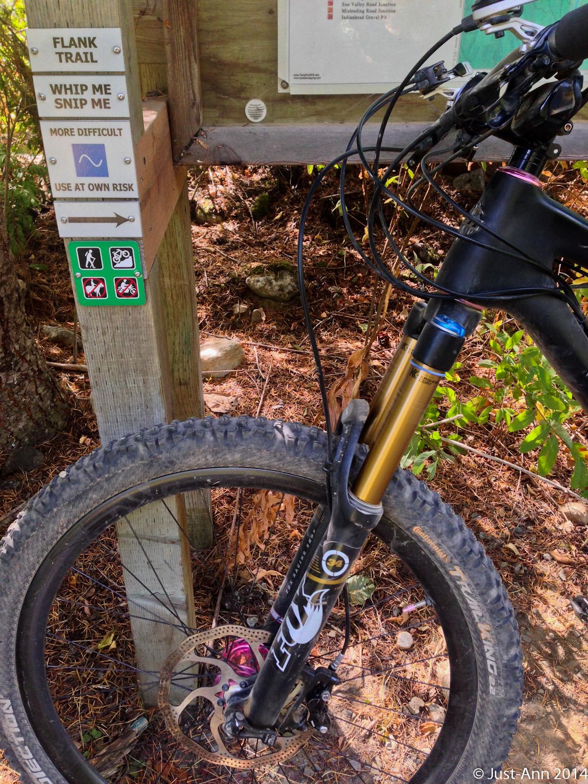 A close-up view of a mountain bike