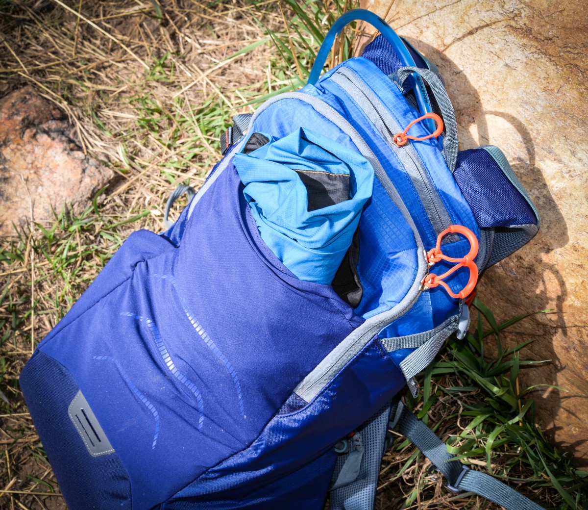The exterior stretchy pocket is a great place to carry a jacket or other bulky gear