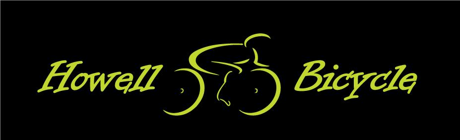 Logo of Howell Bicycle featuring the text "Howell Bicycle" in bright green on a black background, with a stylized bicycle graphic integrated into the design.