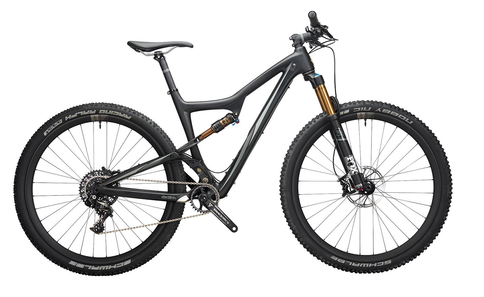 Ibis Ripley 29: A high-performance mountain bike with a sleek black frame, front suspension fork, and wide tires. The bike features disc brakes, a modern drivetrain, and a lightweight design, positioned upright for display.
