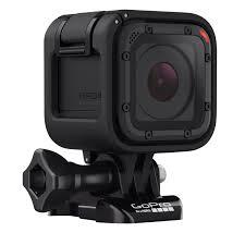 GoPro Hero 4 Session: Black action camera mounted on a swivel base, designed for capturing high-quality video and photos in various environments.