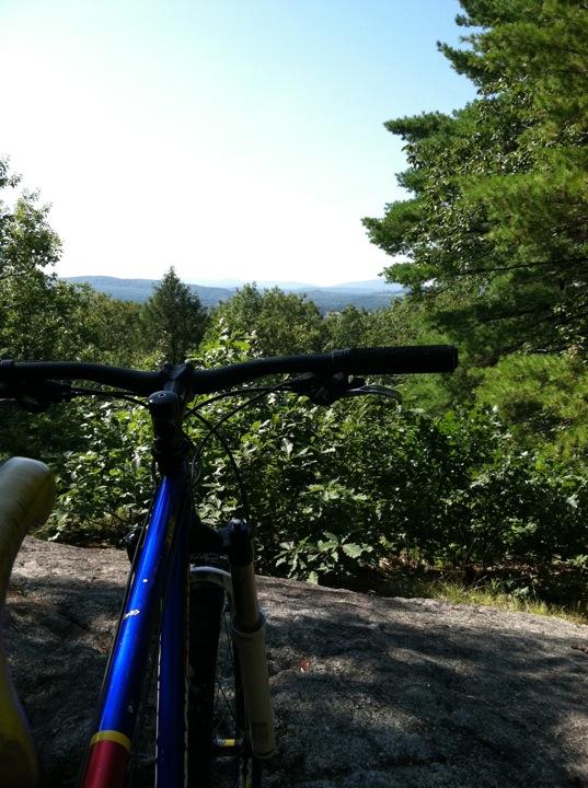 A close-up view of a mountain bike