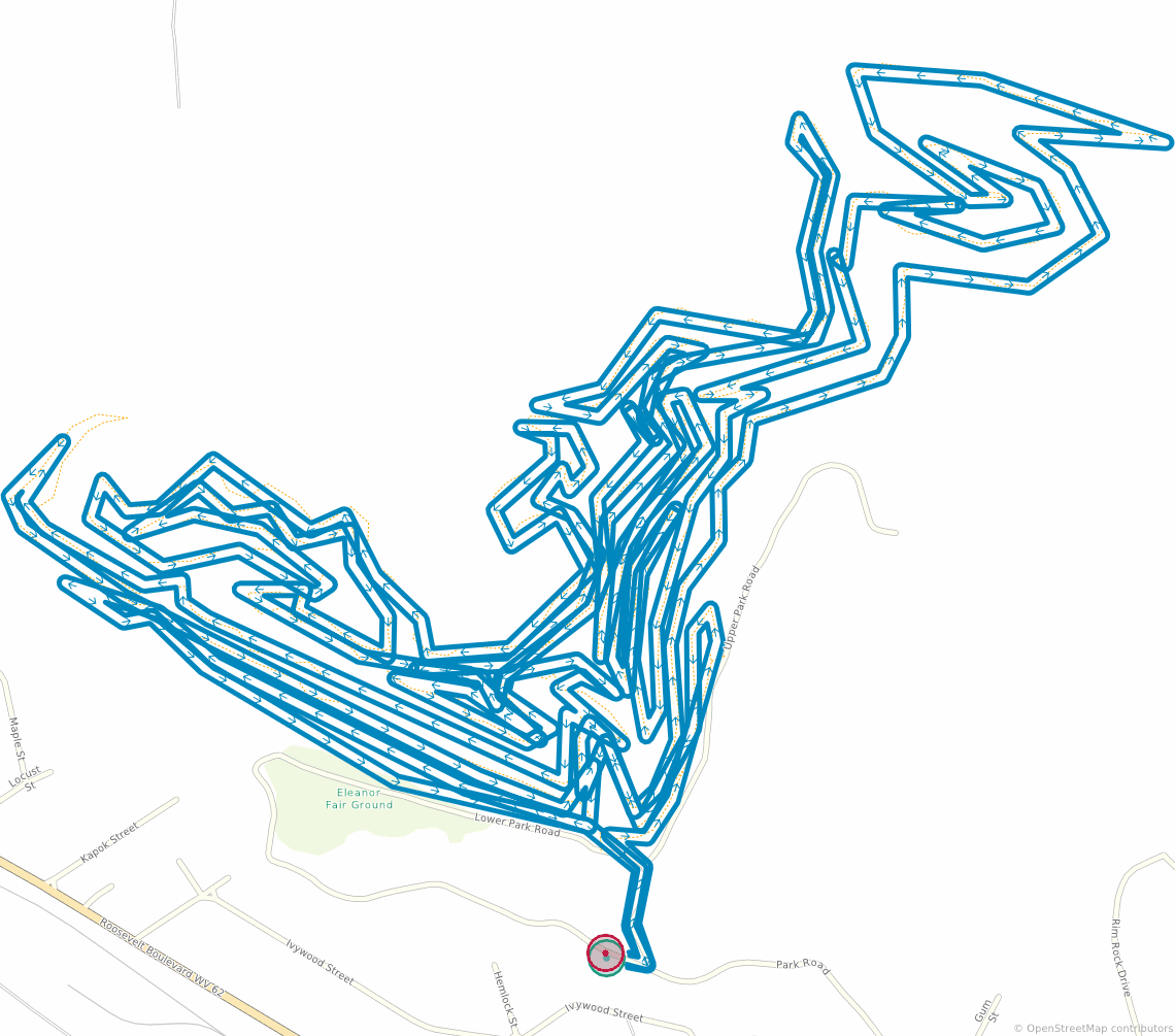 Eleanor Park Mountain Bike Trail in Eleanor, West Virginia Directions