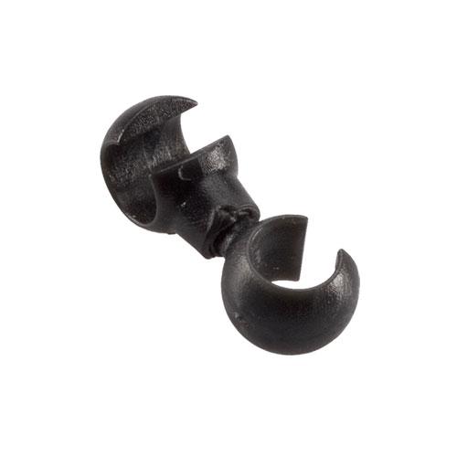Jagwire Cable Rotating S Hooks: Black plastic double hook connector with two curved ends, designed for fastening or securing items together.