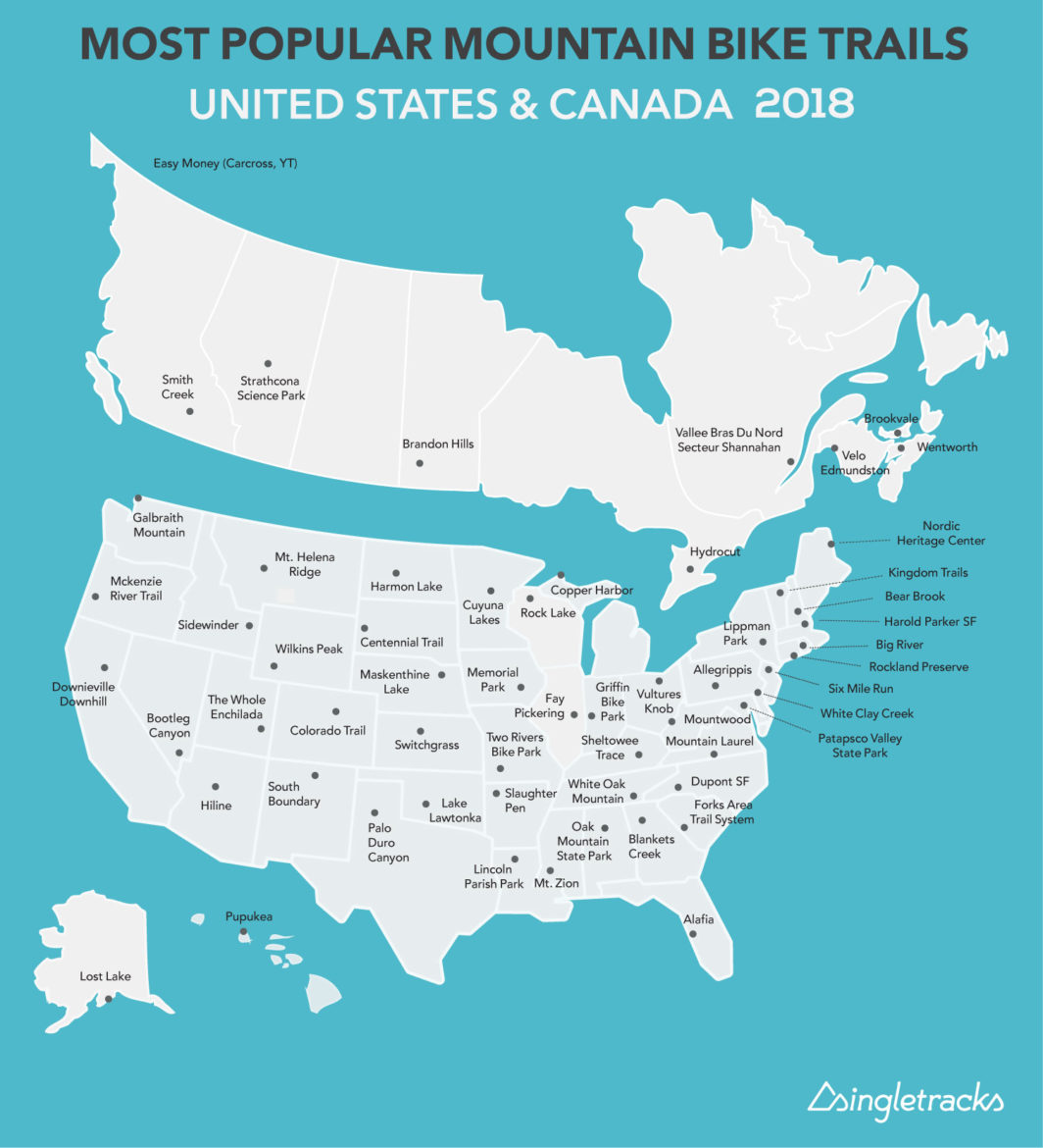 Most Popular Mountain Bike Trails in Each US State and Canadian Province 2018 Singletracks Mountain Bike News