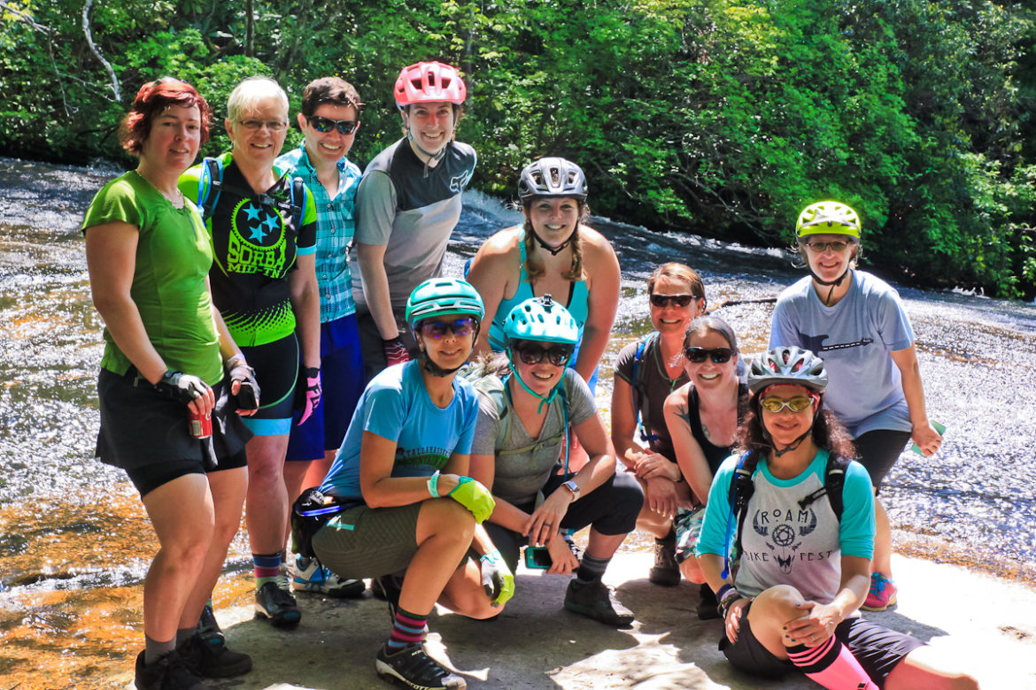 roam bike fest brevard waterfall womens mountain bike festival