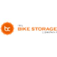 Logo of a bike storage company featuring the text "bc" in bold with the words "BIKE STORAGE COMPANY" underneath. The logo is framed within an orange circular design.