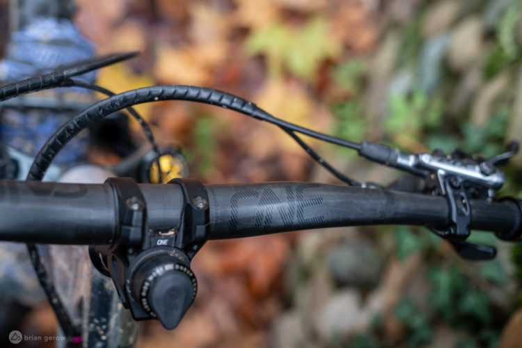 The OneUp 35mm Carbon Handlebar is Ovalized to Aid Vibration Damping