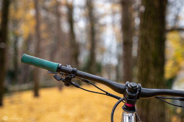 The OneUp 35mm Carbon Handlebar is Ovalized to Aid Vibration Damping