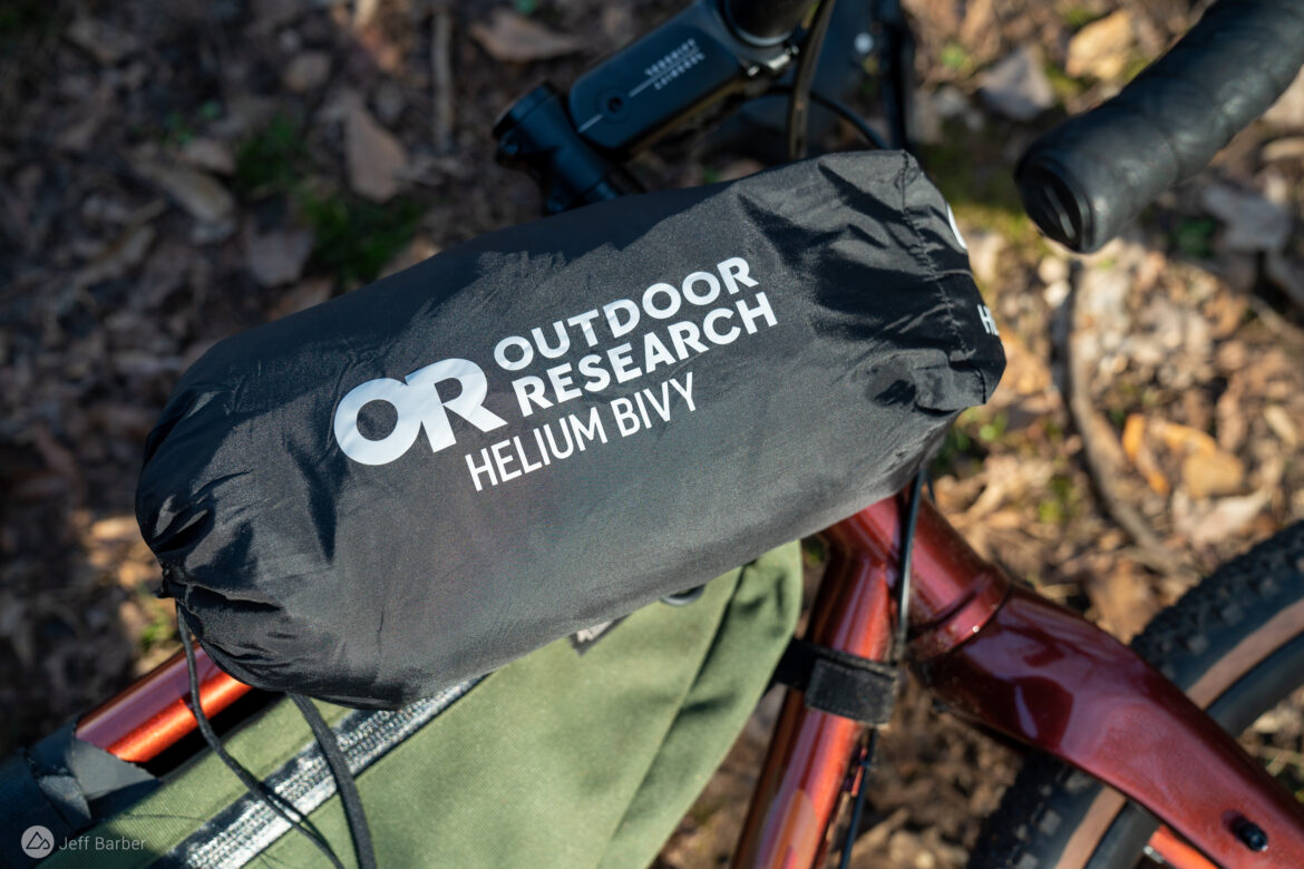 outdoor research helium bivy in stuff sack