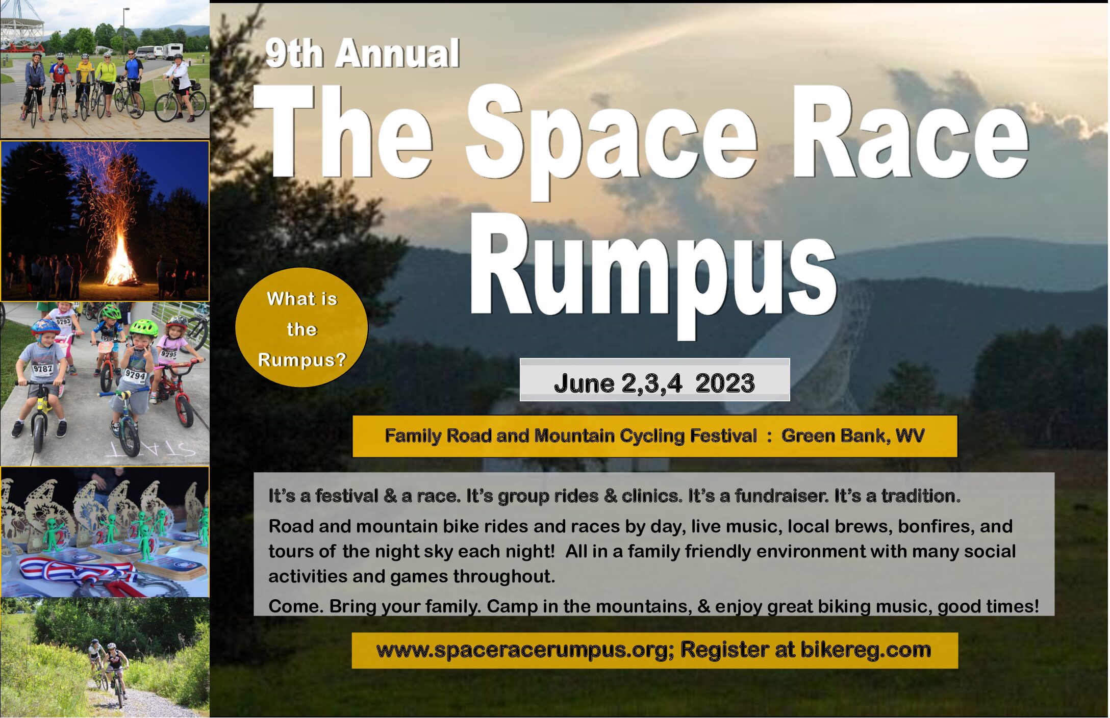 Space Race Rumpus 2023 Mountain Bike Event in Green Bank West Virginia