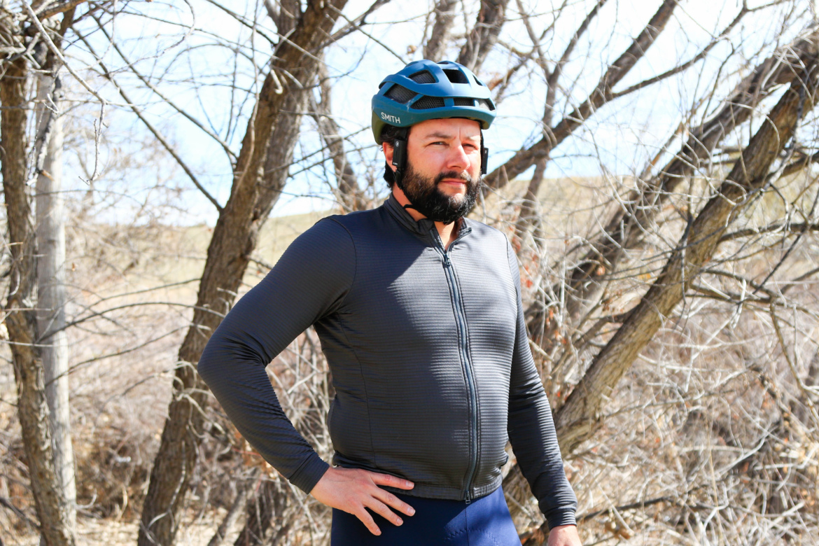 Ornot long sleeve Micro Grid jersey, long sleeve men's