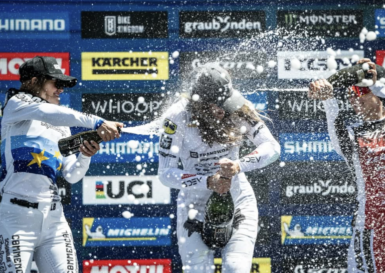 Anna Newkirk is the first American woman to win a DH World Cup race in 23 years