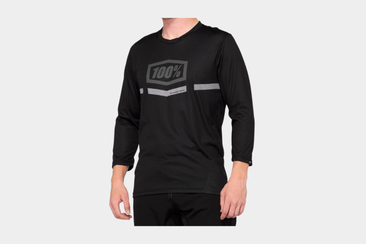 100% Airmatic 3/4 Sleeve MTB Jersey - Black